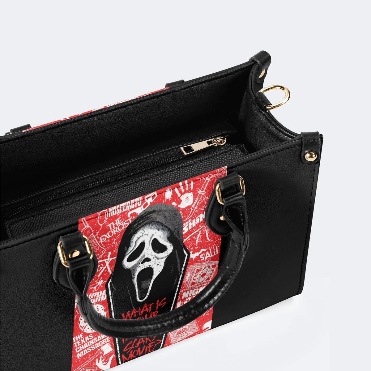 Horror Ghostface Print - Leather Handbag
