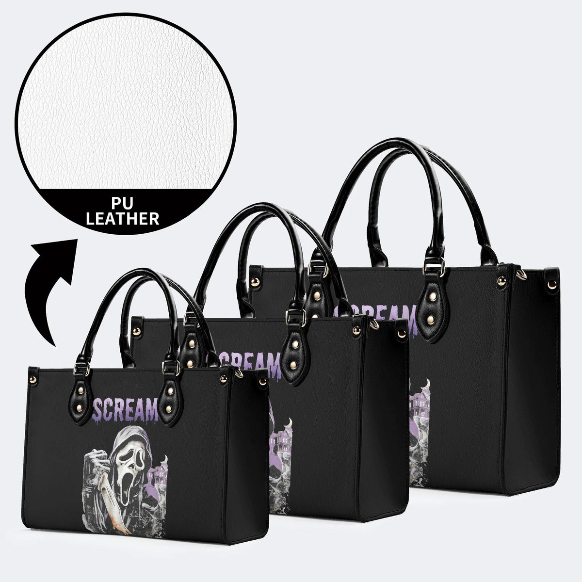 Horror Ghostface Print - Leather Handbag