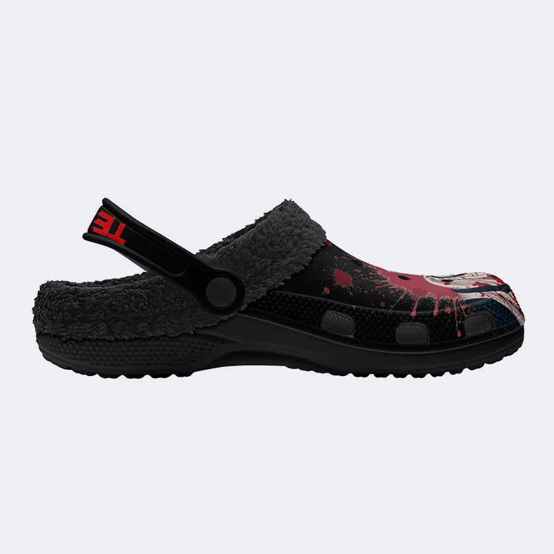 Unisex Horror Terrifier Print - Fur Lined Slippers/Sandals
