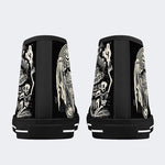 Unisex Horror Skull Print - High Top Canvas