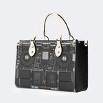 Mechanical Panel Print - Leather Handbag