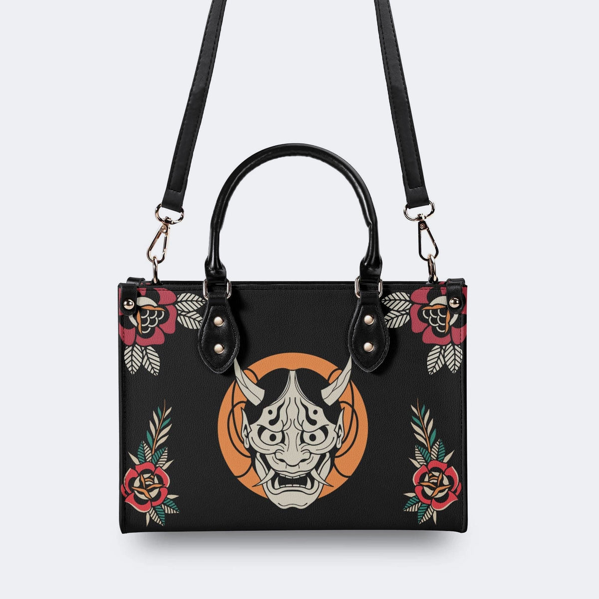 Horror Demon Print - Leather Handbag