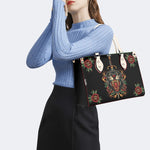 Fire Tiger Traditional Tattoo Print - Leather Handbag