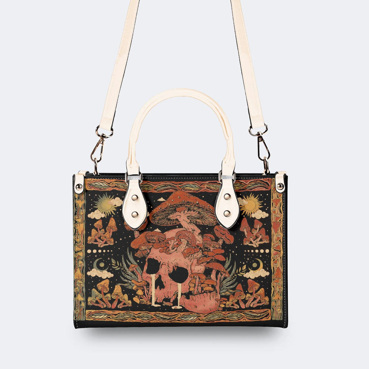 Mushroom Parasitic Skull - Leather Handbag