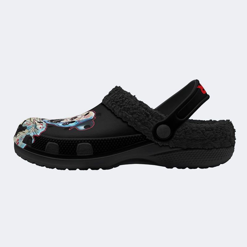 Unisex Horror Terrifier Print - Fur Lined Slippers/Sandals