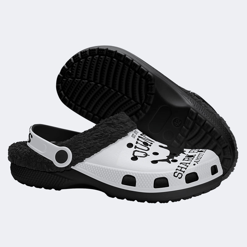 Quint's Shark Fishing Jaws Print - Fur Lined Slippers/Sandals