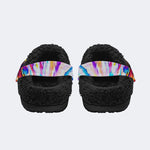 Rock Skull Print - Fur Lined Slippers/Sandals