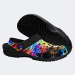 Rock Skull Print - Fur Lined Slippers/Sandals