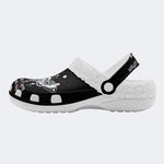 Surreal Death Moth Print - Fur Lined Slippers/Sandals