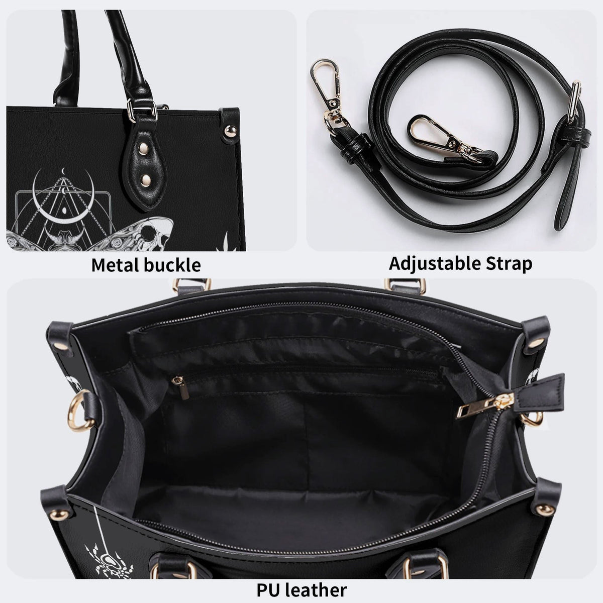 Surreal Death Moth - Leather Handbag