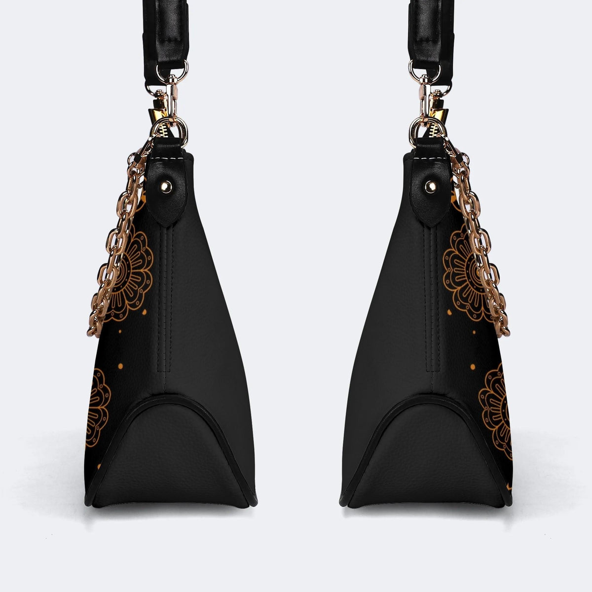 Retro Sun Print - Leather Crossbody Bag