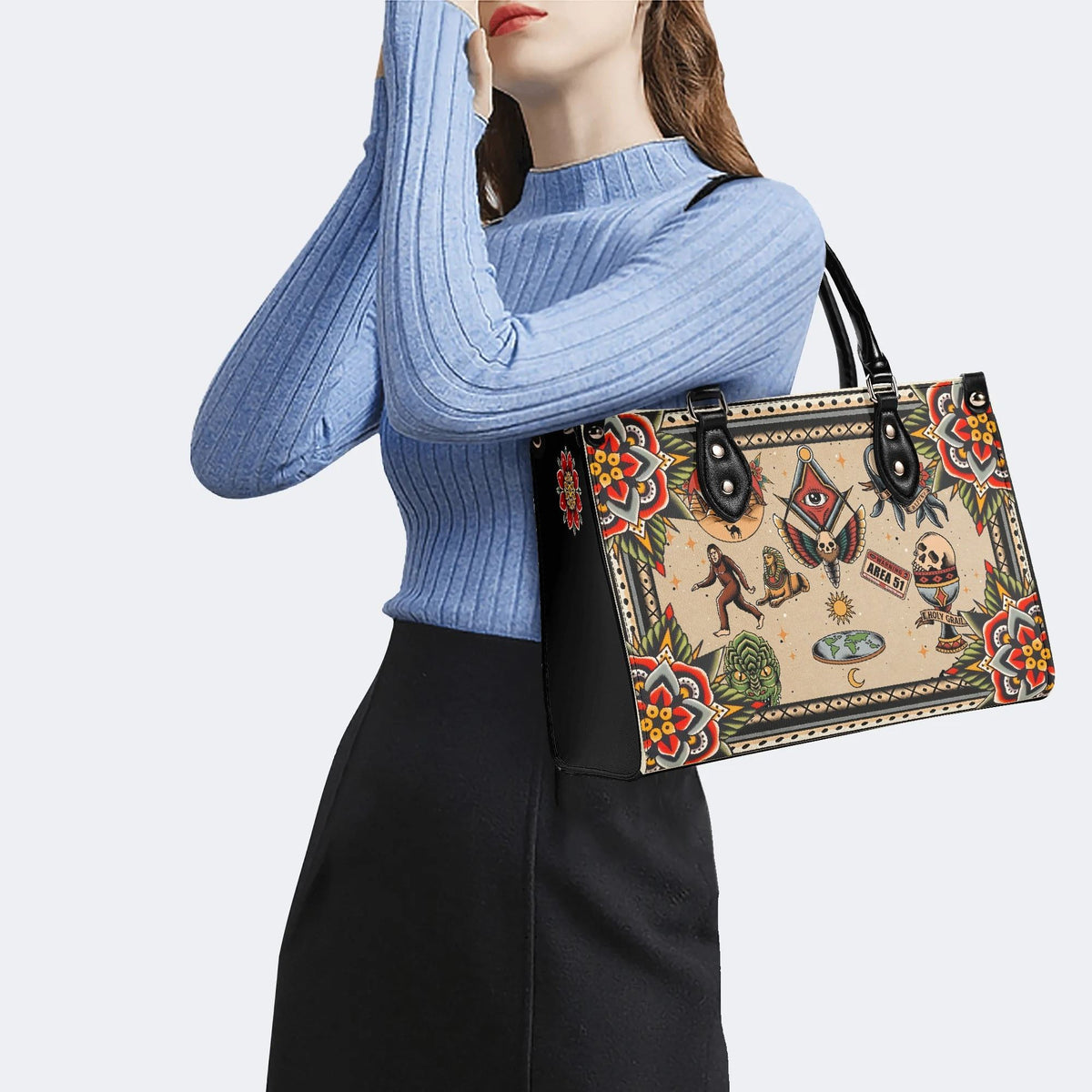 Eyes & Death Moth - Leather Handbag
