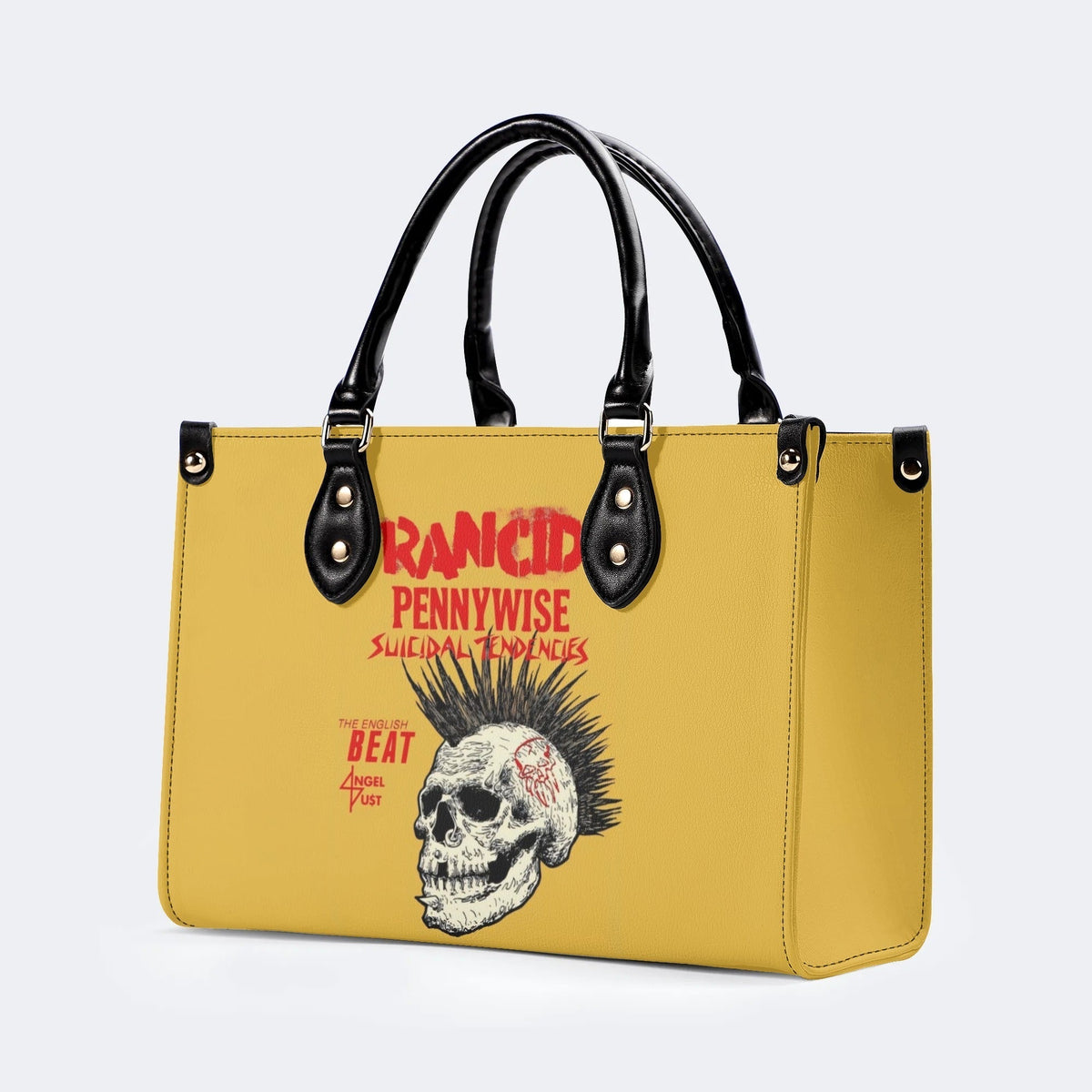 Rancid Skull Print - Leather Handbag