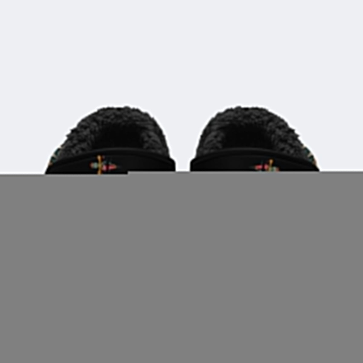 Horror Devil Print- Fur Lined Slippers/Sandals