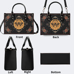 Vintage Moon Moth Print - Leather Handbag