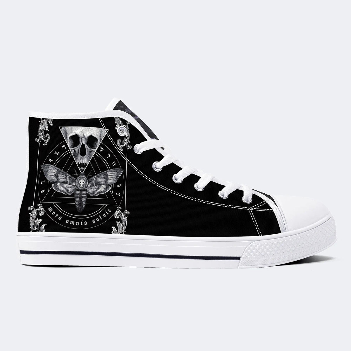 Surreal Death Moth&Skull - High Top Canvas