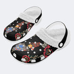 Unisex Dragon Print- Fur Lined Slippers/Sandals