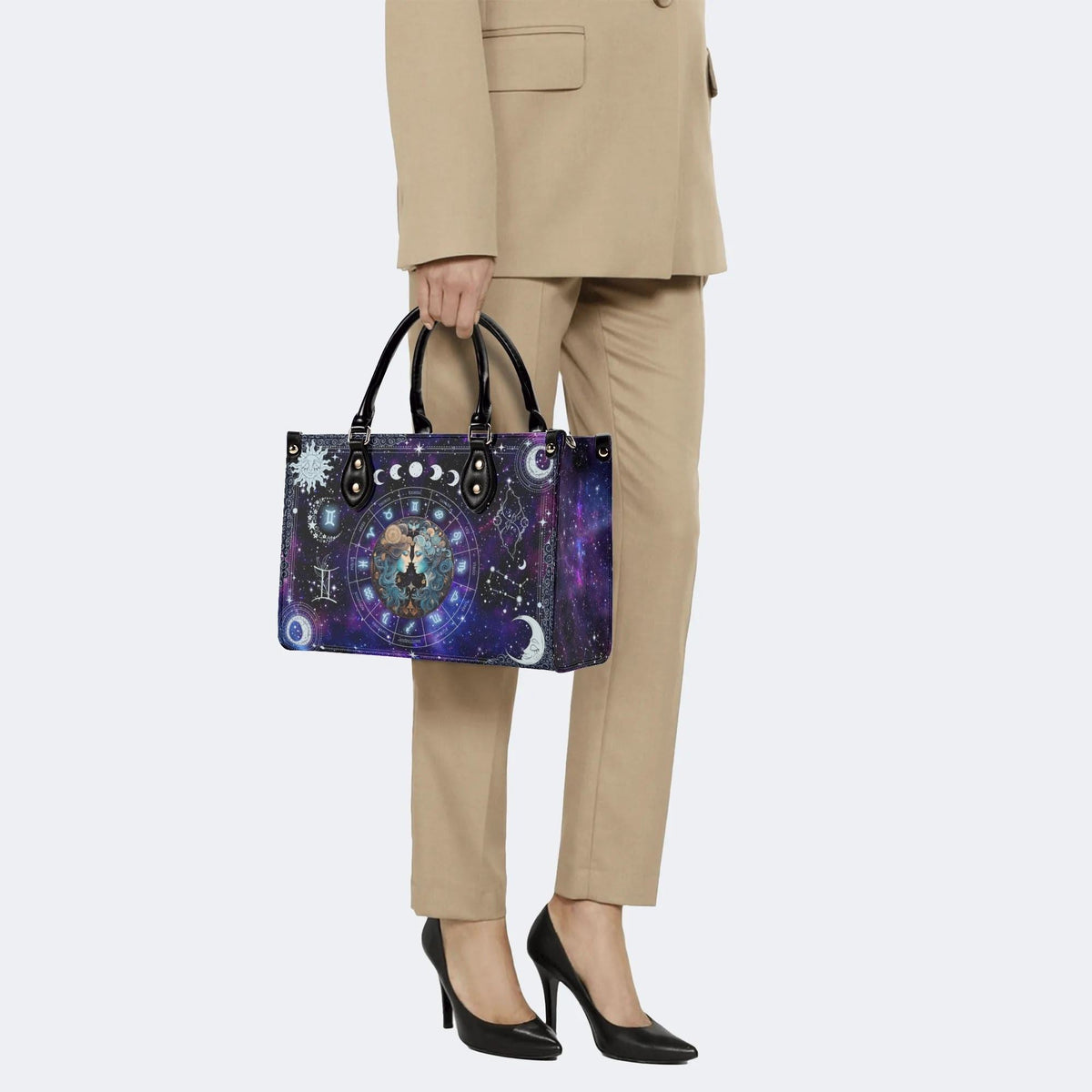 Gemini Starry Sky - Leather Handbag