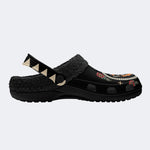 Death Moth Vintage Print - Fur Lined Slippers/Sandals
