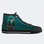 Unisex Fantasy Mushroom World Art Illustration Print - High Top Canvas
