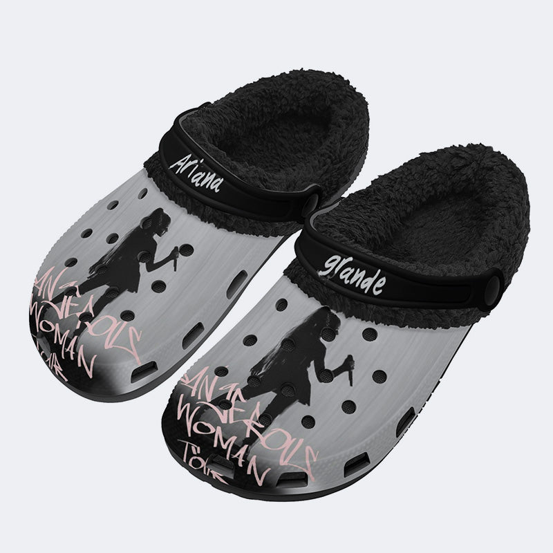 Ariana Grande Print - Fur Lined Slippers/Sandals