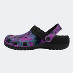 Rock Skull Print - Fur Lined Slippers/Sandals