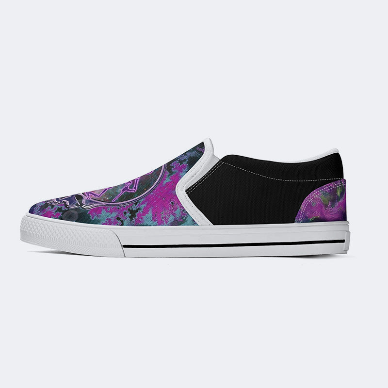 Rock Skull Print - Slip On Shoes