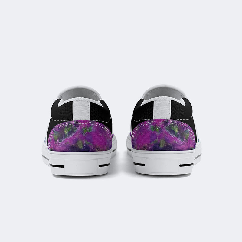 Rock Skull Print - Slip On Shoes