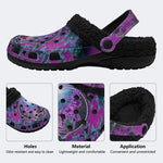 Rock Skull Print - Fur Lined Slippers/Sandals