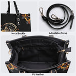 Grim Reaper Flowers Print - Leather Handbag