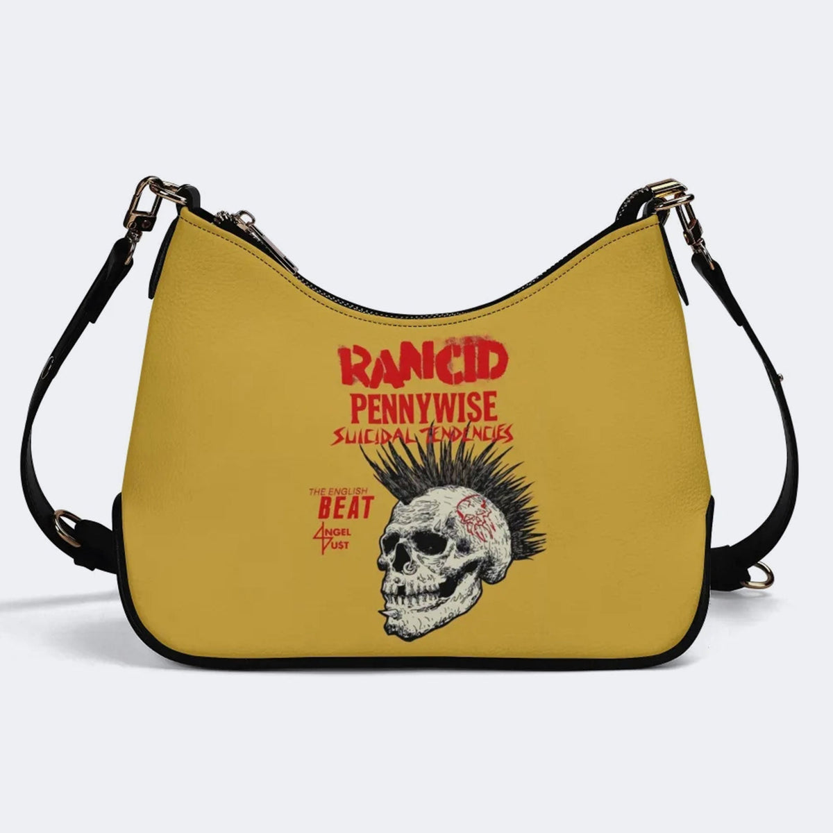 Rancid Skull Print - Leather Crossbody Bag
