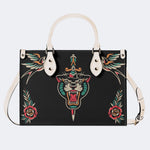 Unisex Tiger Print - Leather Handbag