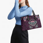 Death Moth Vintage Print - Leather Handbag