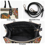 Tiger And Tiger Paw Print - Leather Handbag
