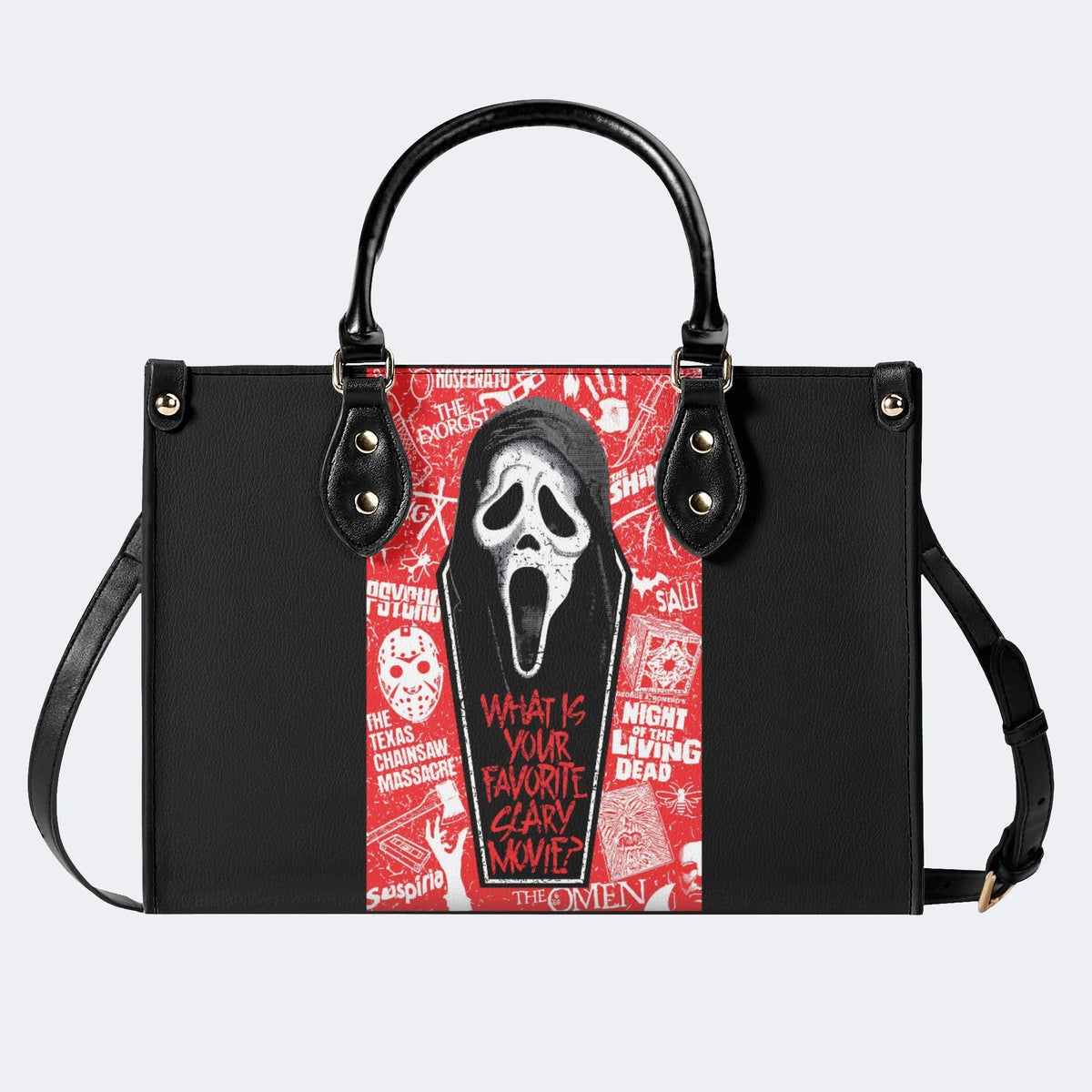 Horror Ghostface Print - Leather Handbag