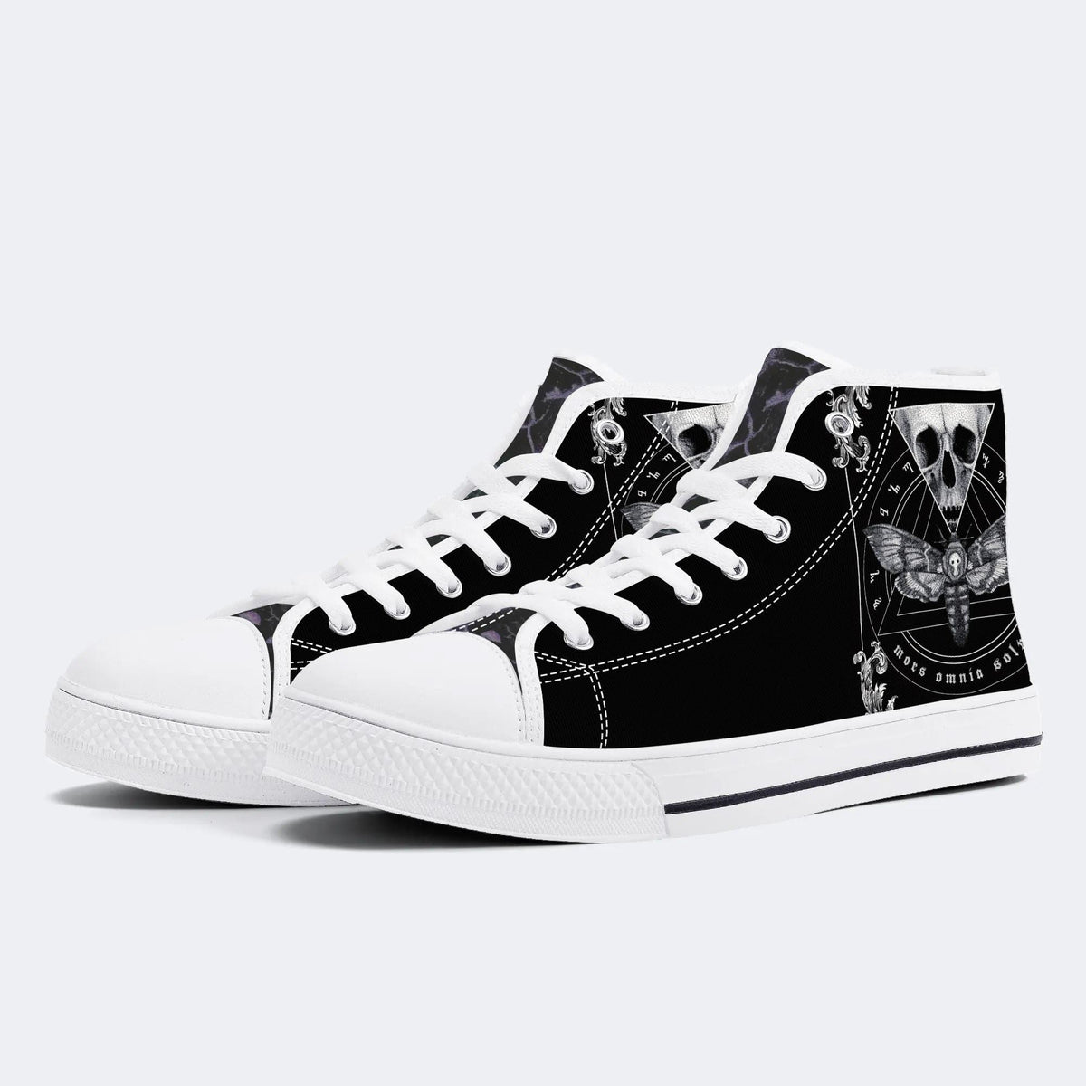 Surreal Death Moth&Skull - High Top Canvas