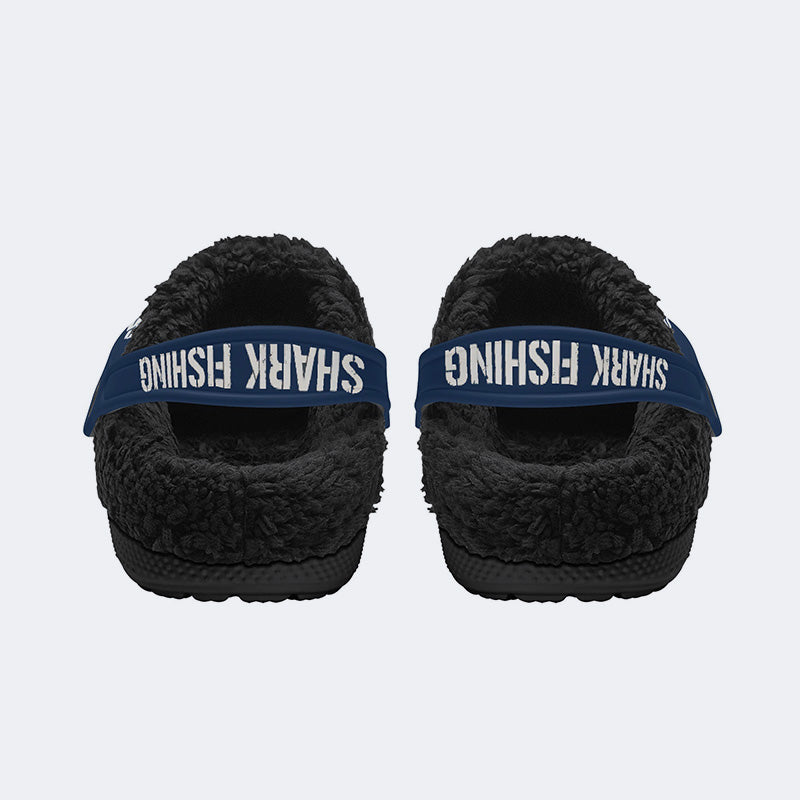 Quint's Shark Fishing Jaws Print - Fur Lined Slippers/Sandals
