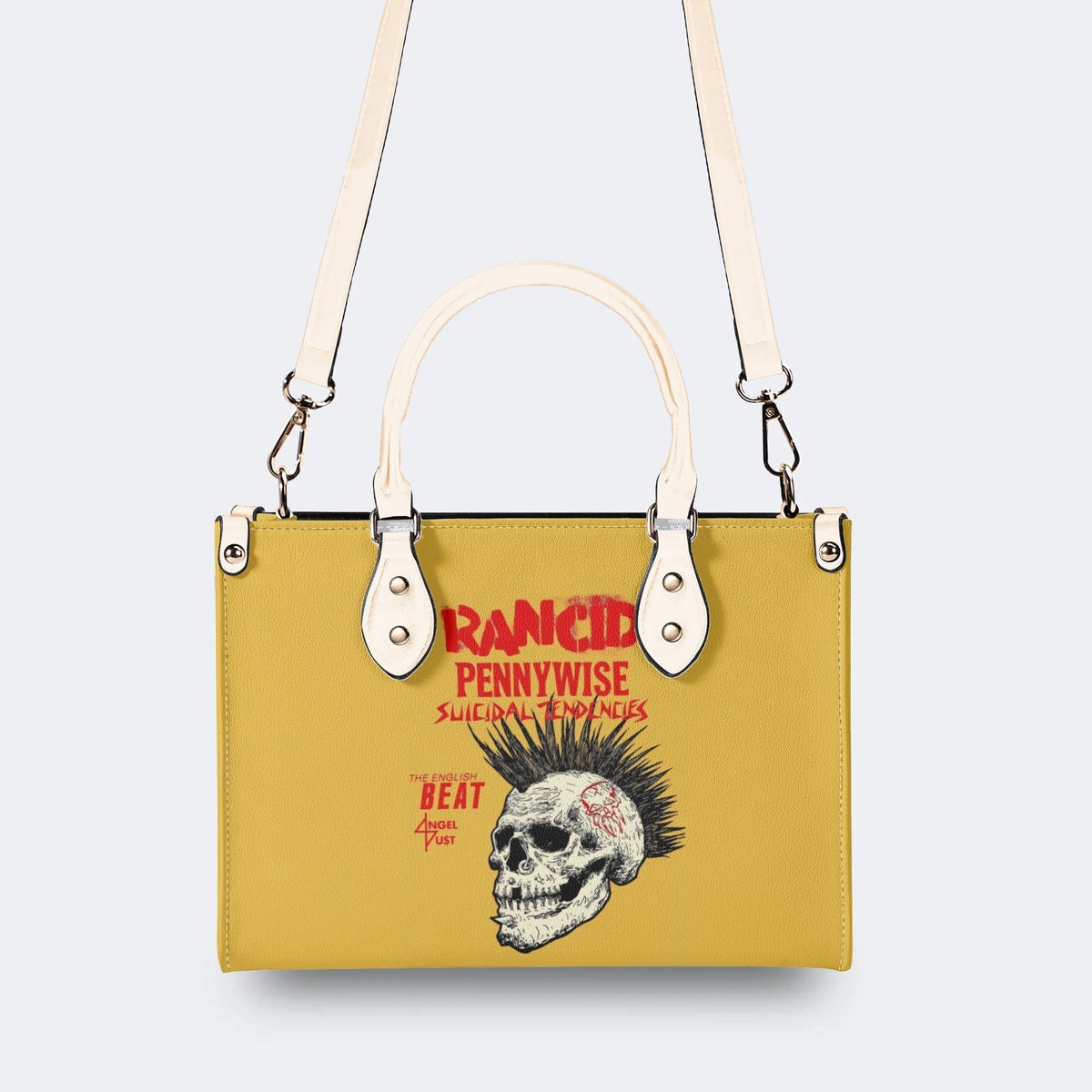 Rancid Skull Print - Leather Handbag