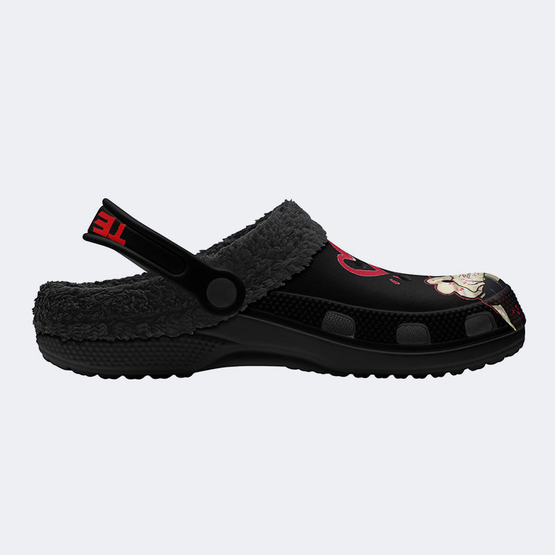 Unisex Horror Terrifier Print - Fur Lined Slippers/Sandals