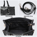 Classic Death Moth Vintage Print - Leather Handbag