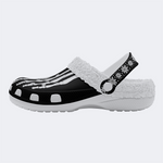 Skeleton Toes Skull Print - Fur Lined Slippers/Sandals
