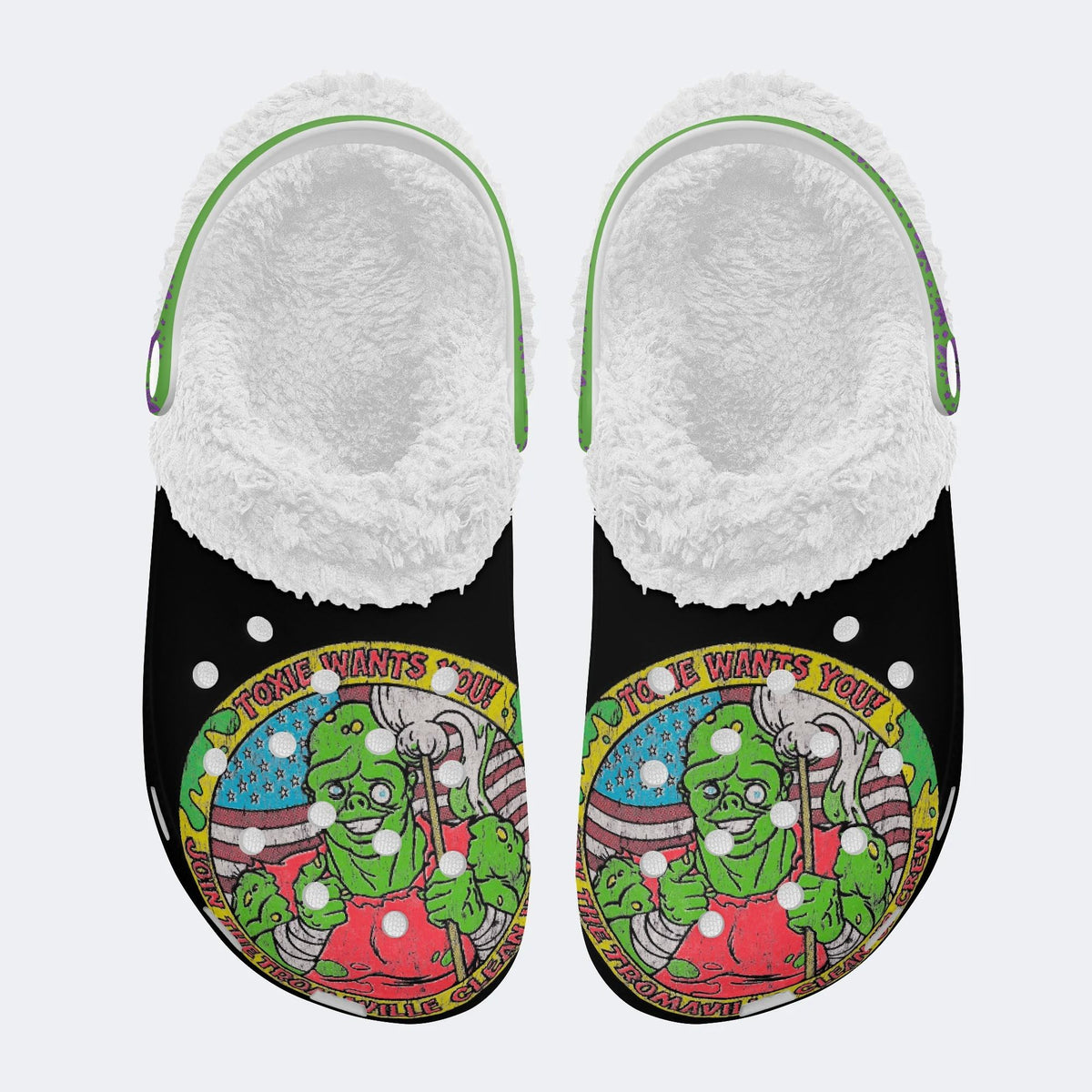Join The Tromaville Clean Up Crew - Fur Lined Slippers/Sandals