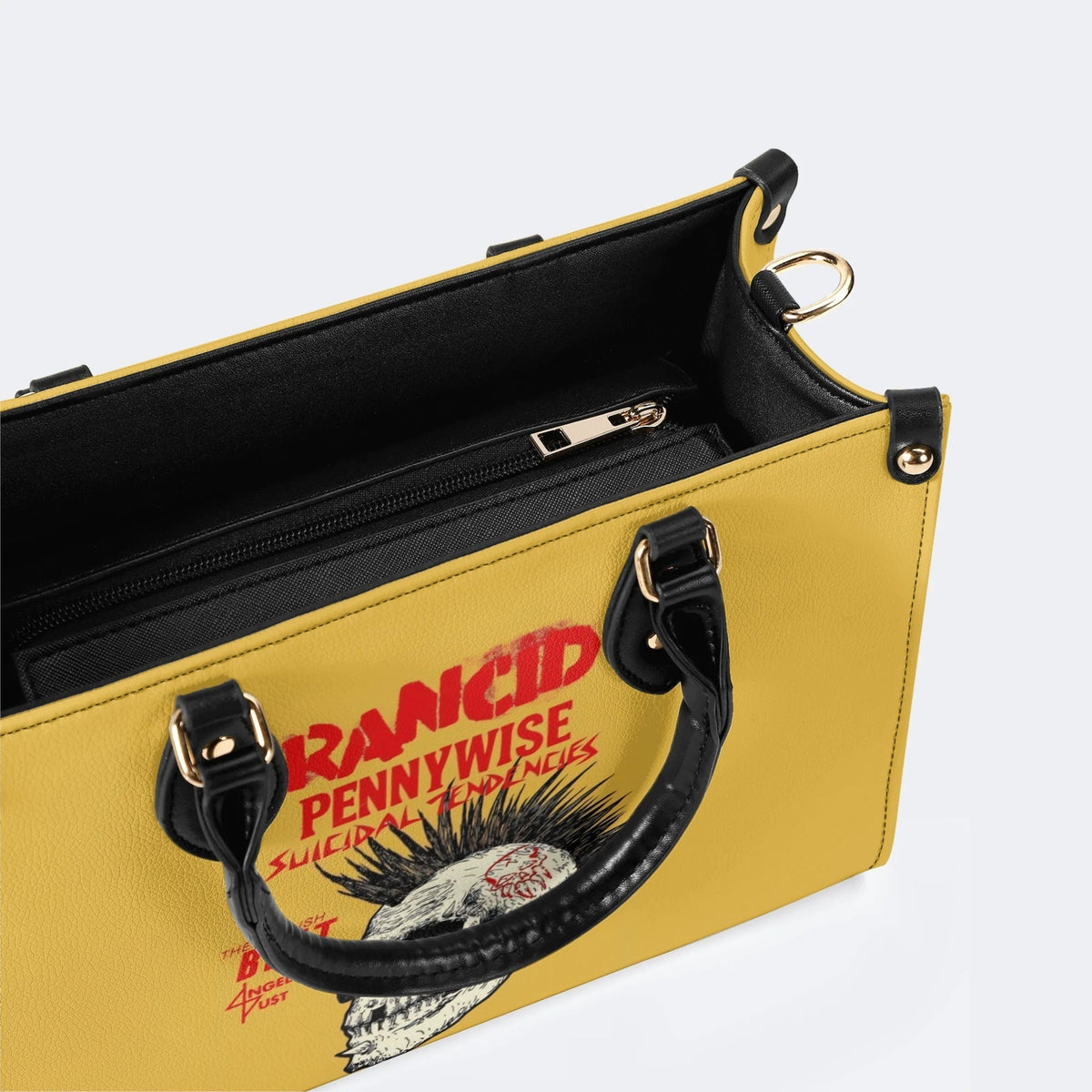 Rancid Skull Print - Leather Handbag