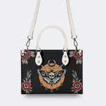 Death Moth Vintage Print - Leather Handbag