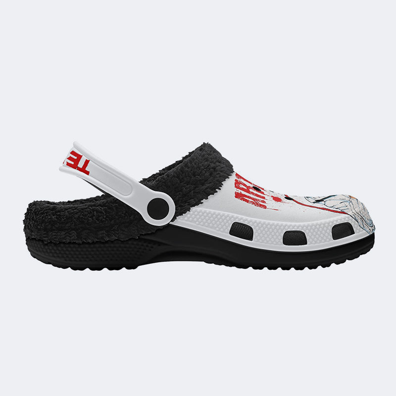 Unisex Horror Terrifier Print - Fur Lined Slippers/Sandals