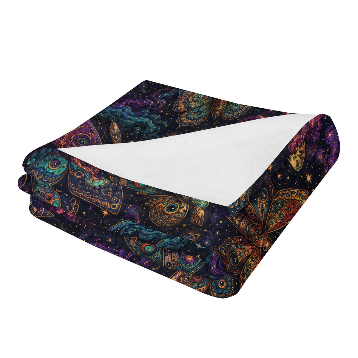 Psychedelic Moth Print Blanket