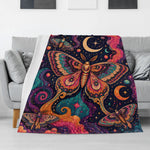 Psychedelic Moth Print Blanket