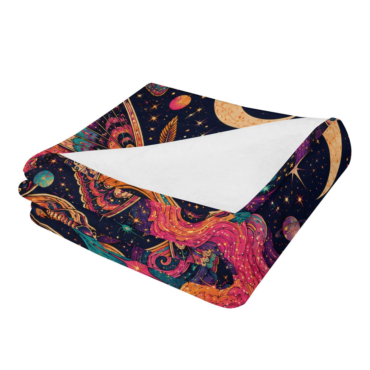 Psychedelic Moth Print Blanket