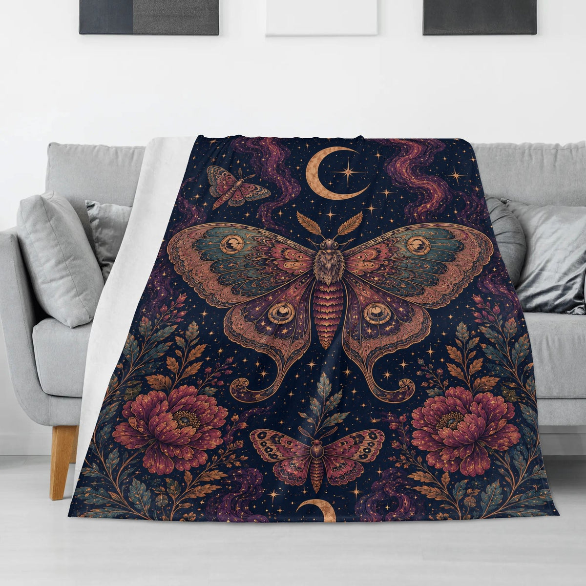 Mystical Moth Print Blanket