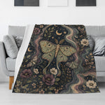 Mystical Celestial Moth Print Blanket